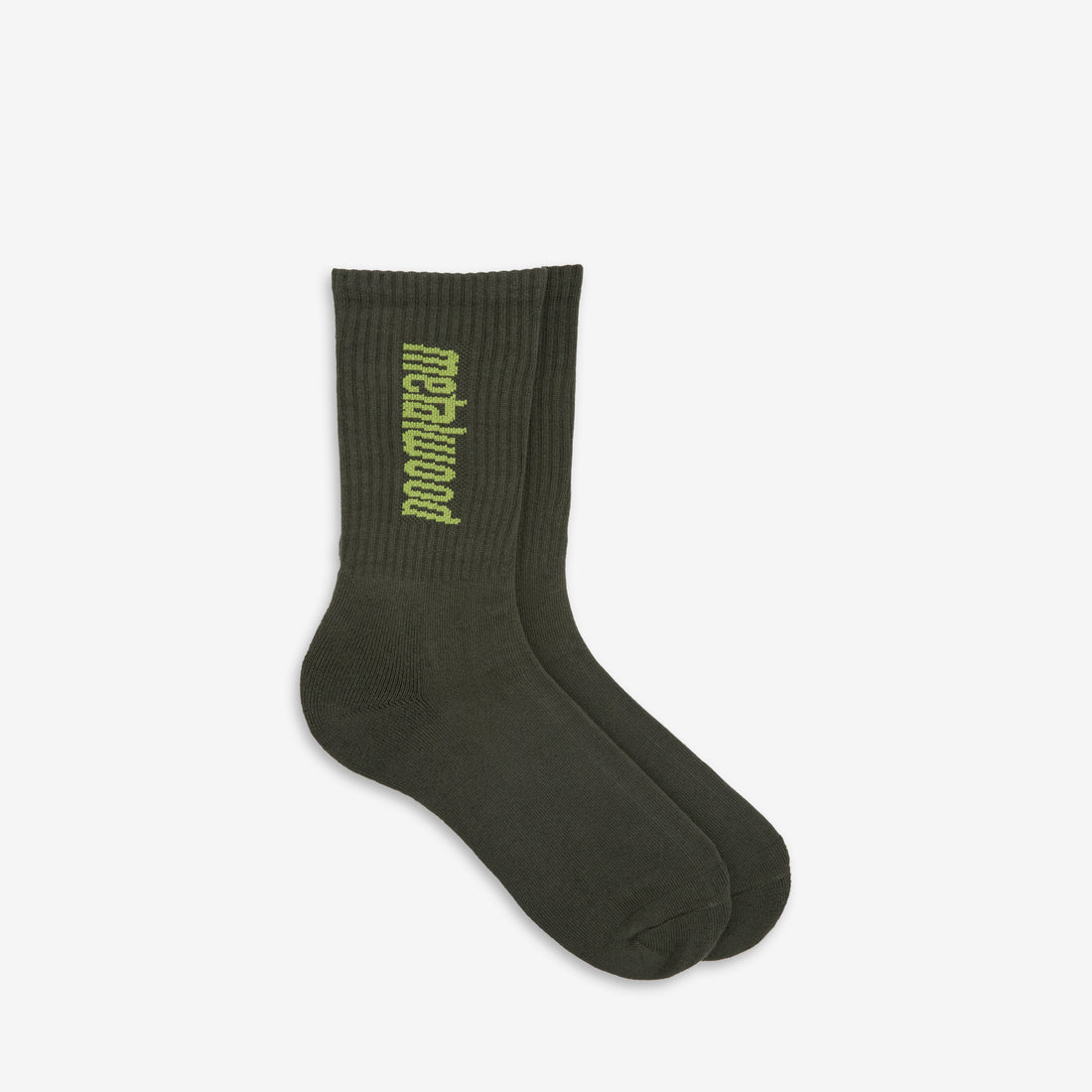 Metal Logo Crew Sock Olive Accessories