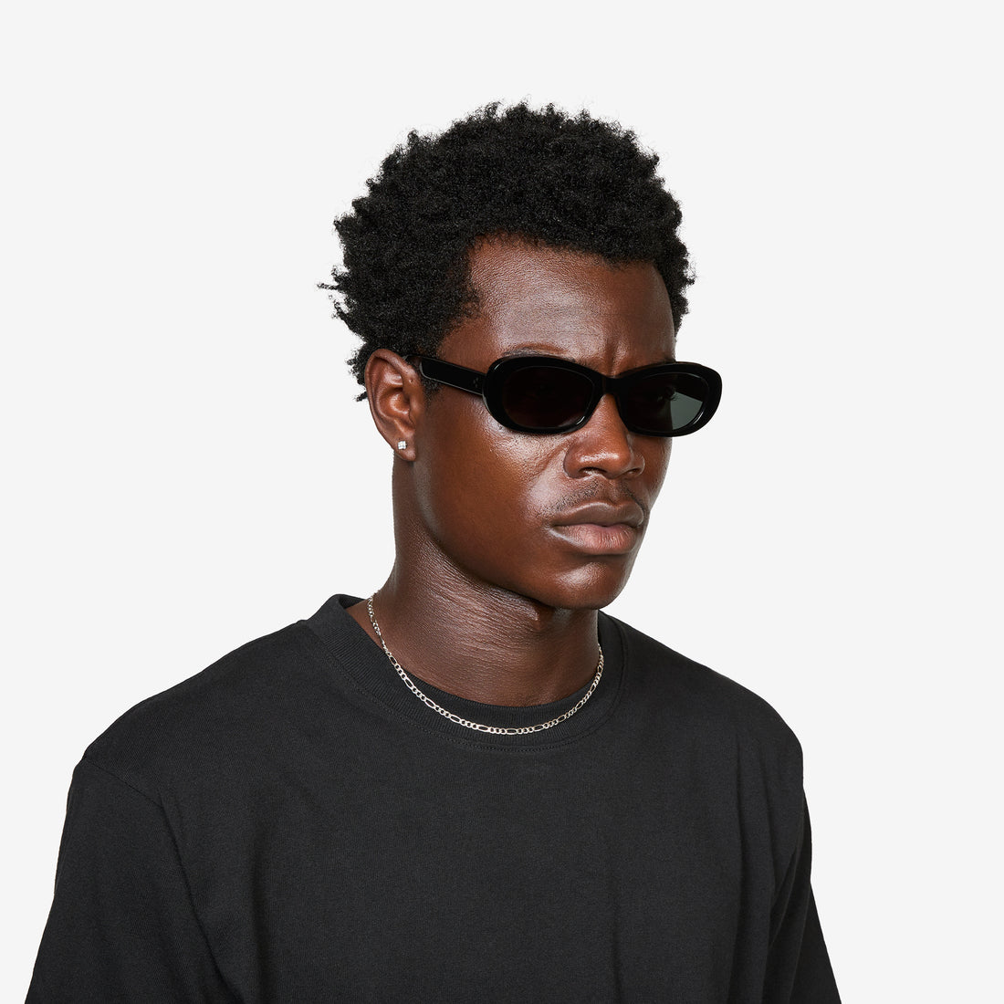 Belle Black | Green Solid Lens Eyewear