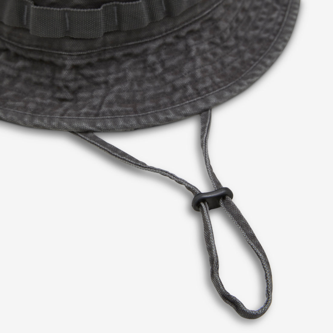 USA Flag Logo Light Weight Denim Canvas Boonie Hat Charcoal Headwear