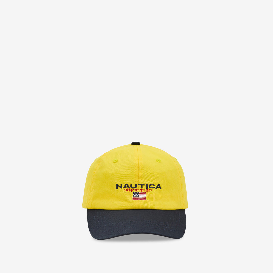 USA Flag Logo Twill Cap Yellow | Navy Headwear