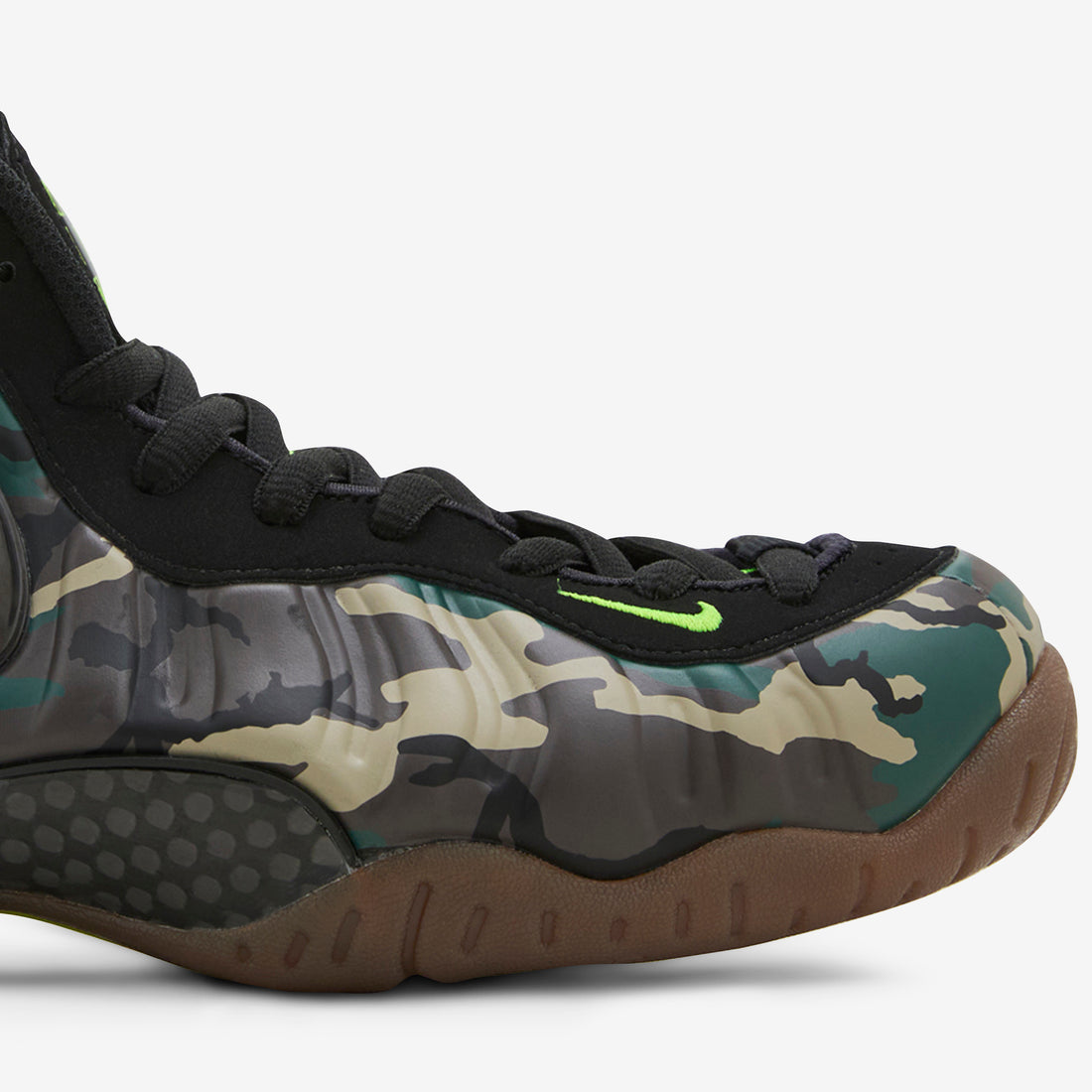 Air Foamposite Pro Premium Black | Black | Voltage Green | Gum Dark Brown Footwear