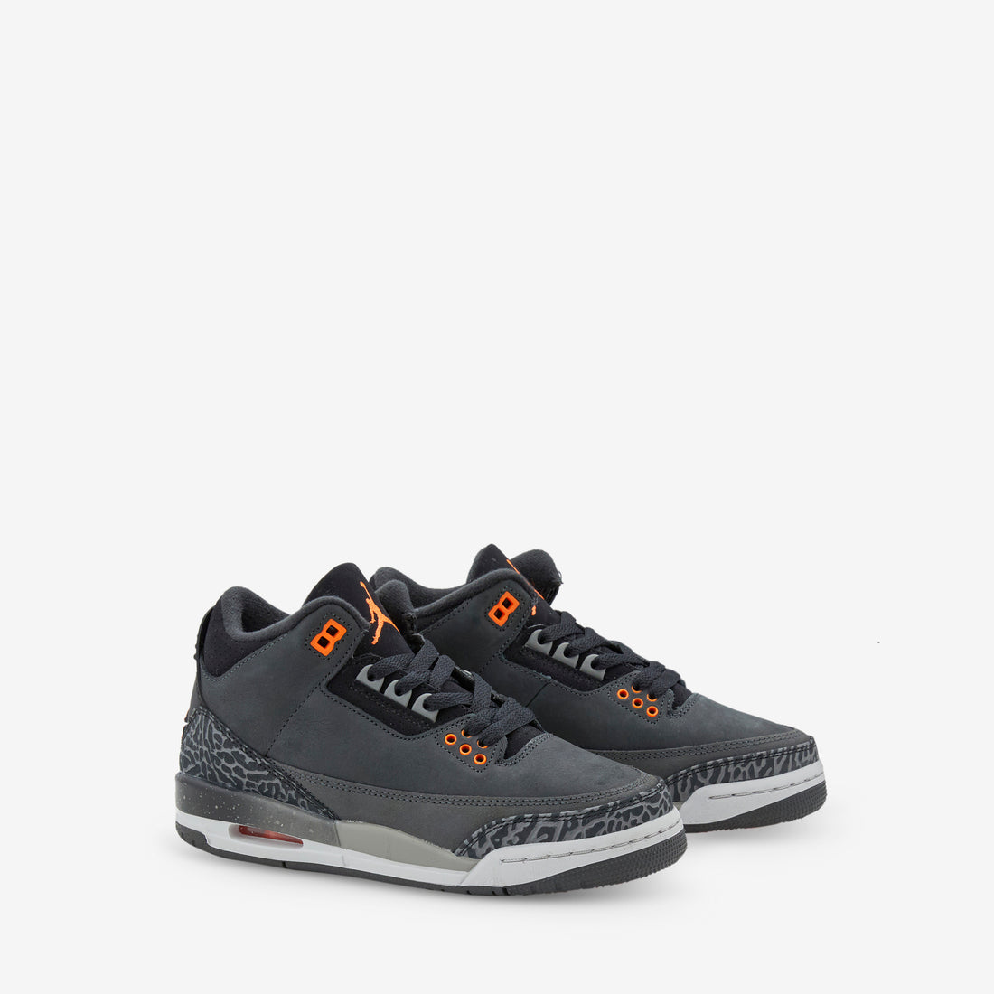 Grade School Air Jordan 3 Retro Night Stadium | Total Orange | Black Footwear