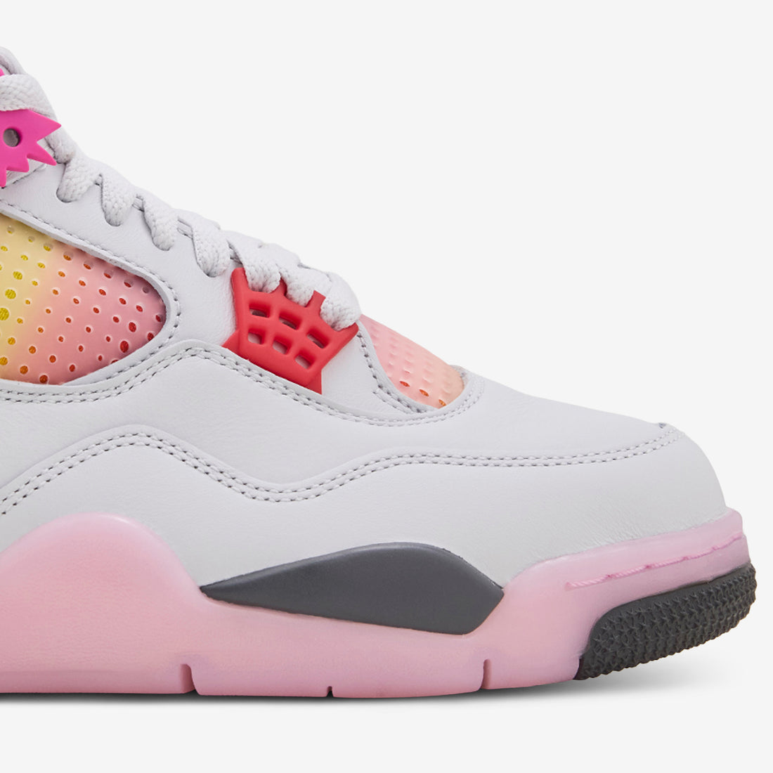 Grade School Air Jordan 4 Retro 'Comic' Off White | Fire Pink | Anthracite Footwear