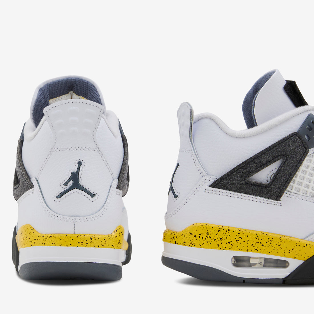 Grade School Air Jordan 4 Retro 'Rare Air' White | Tour Yellow | Dark Blue Grey | Black Footwear