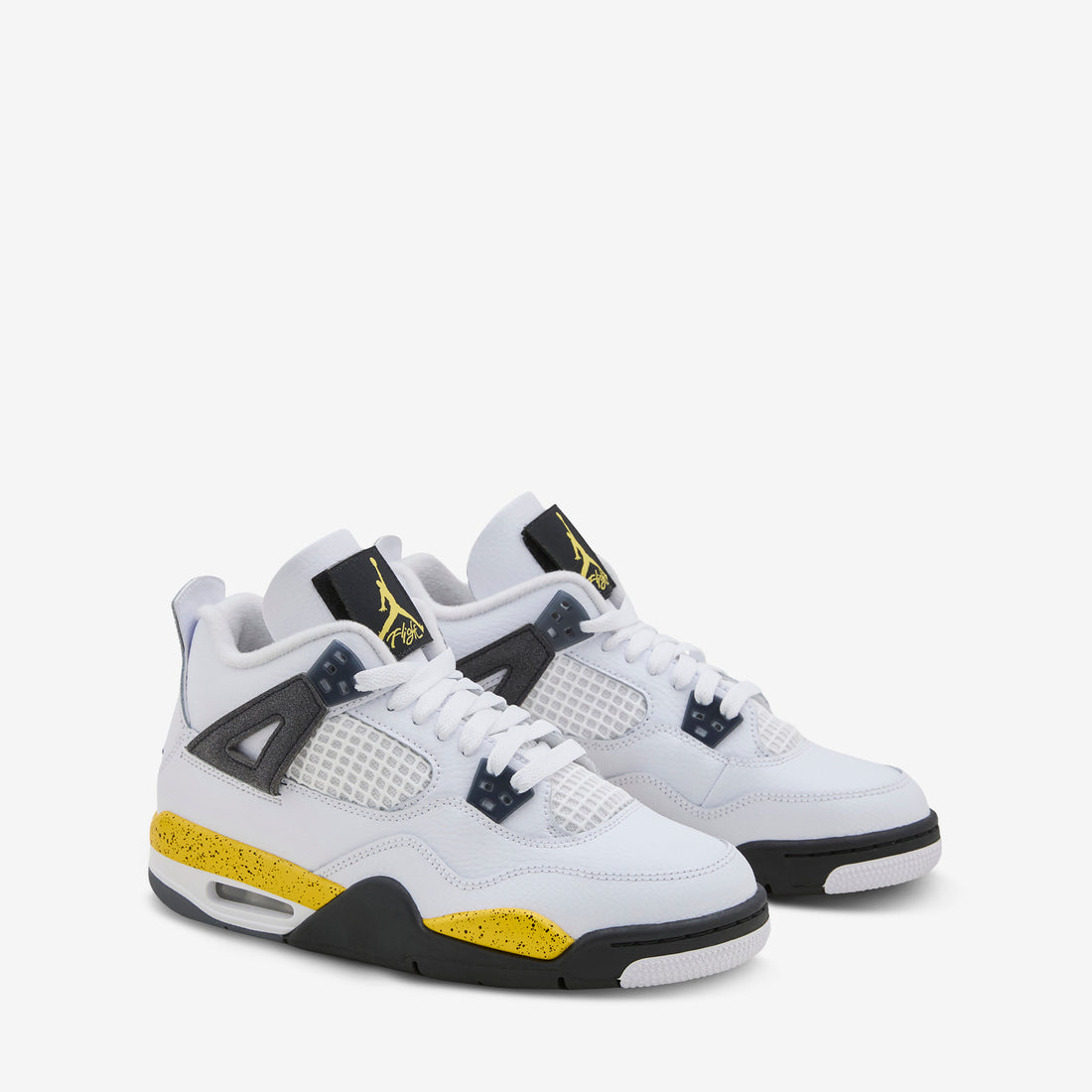 Air Jordan 4 Retro 'Rare Air' White | Tour Yellow | Dark Blue Grey | Black Footwear