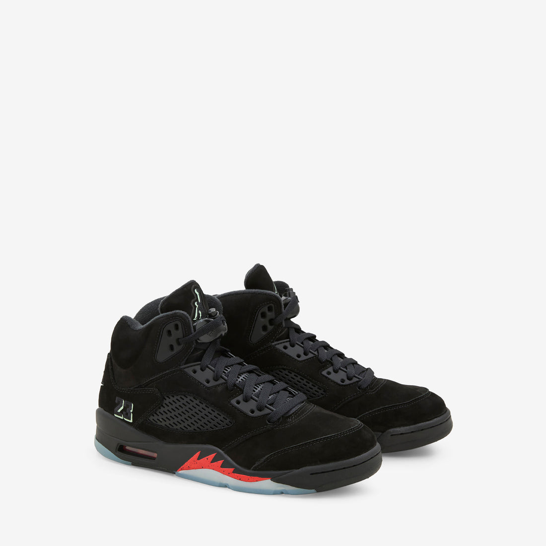 Grade School Air Jordan 5 Retro OG 'Halloween' Black | Black | Picante Red | Glow N The Dark Footwear