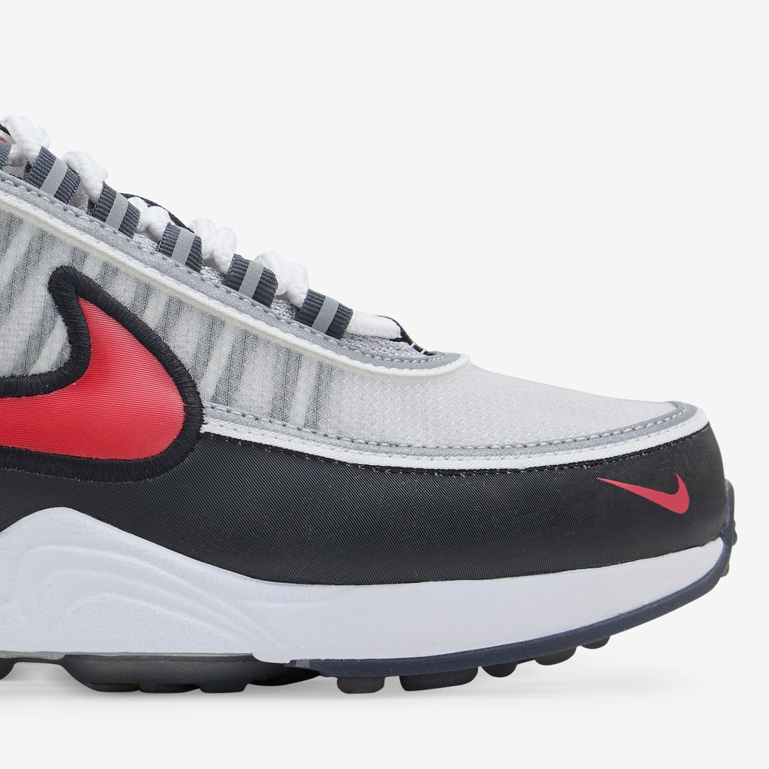 Air Zoom Spiridon Metallic Silver | Sport Red | Black | White Footwear