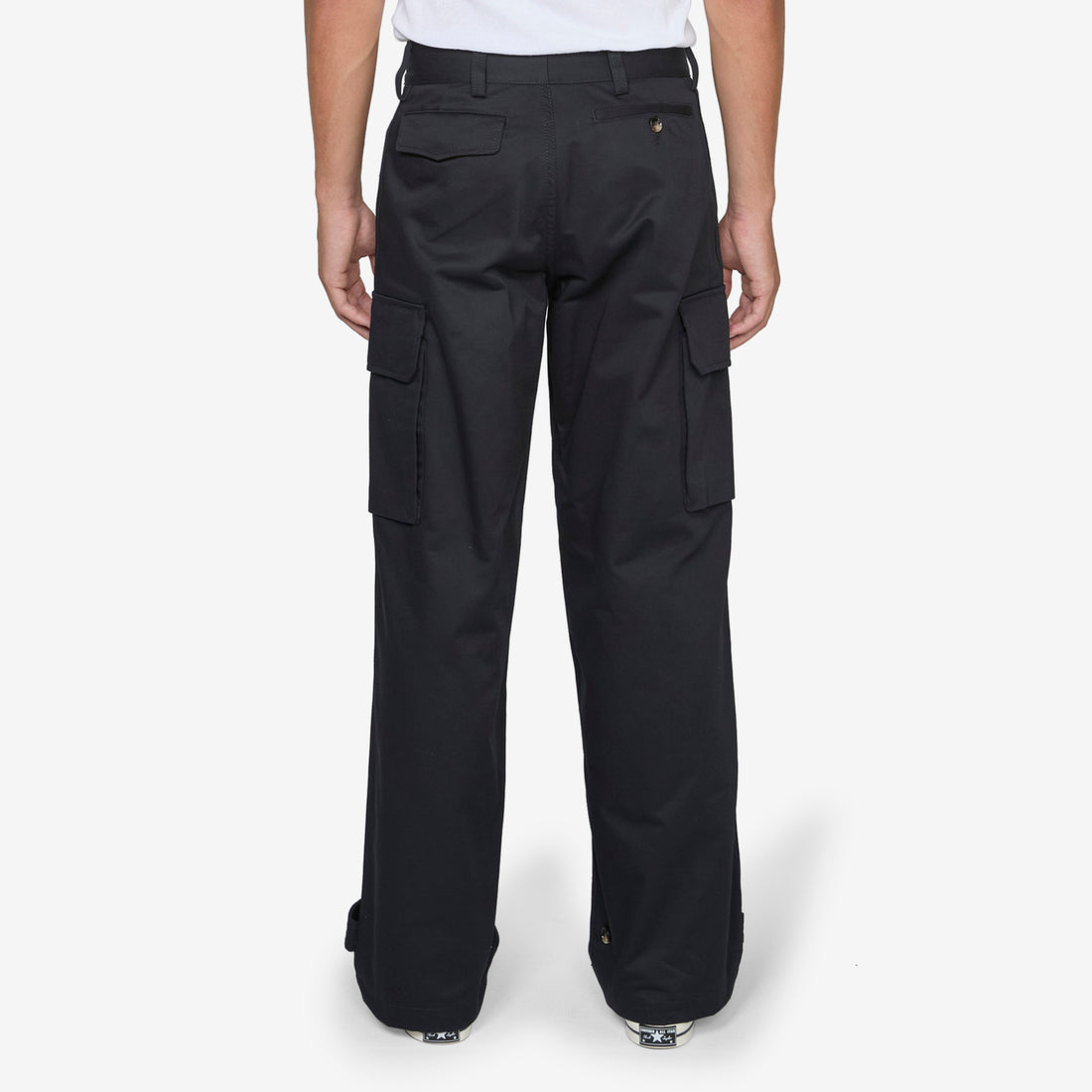 Gabardine Cargo Trousers Black Pants