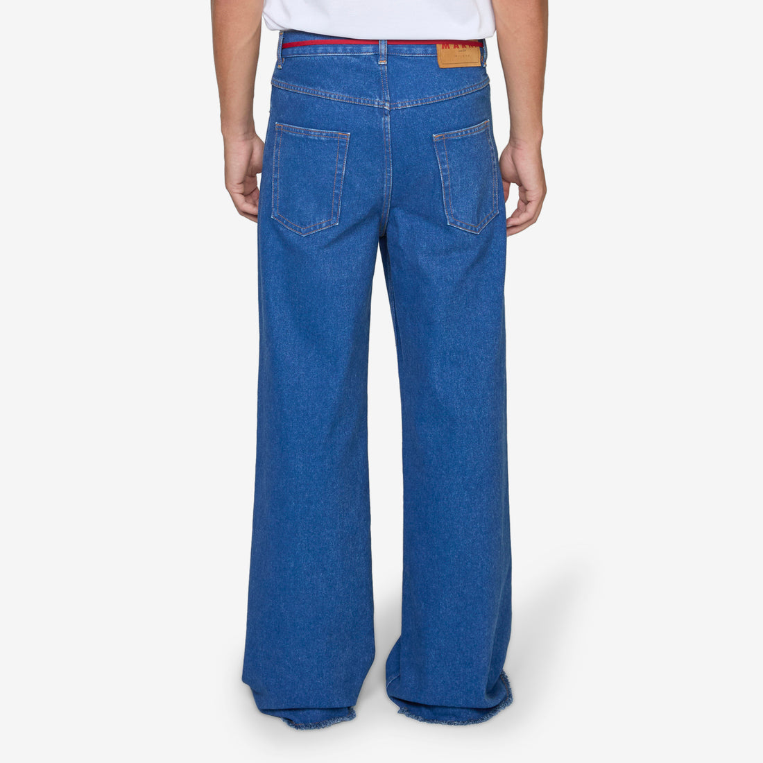 Low Rise Red Belt Jeans Ocean Pants