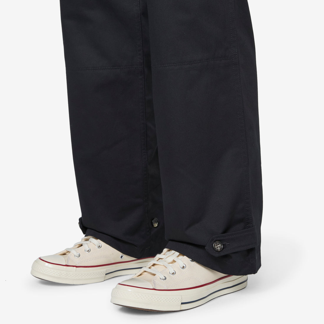 Gabardine Cargo Trousers Black Pants