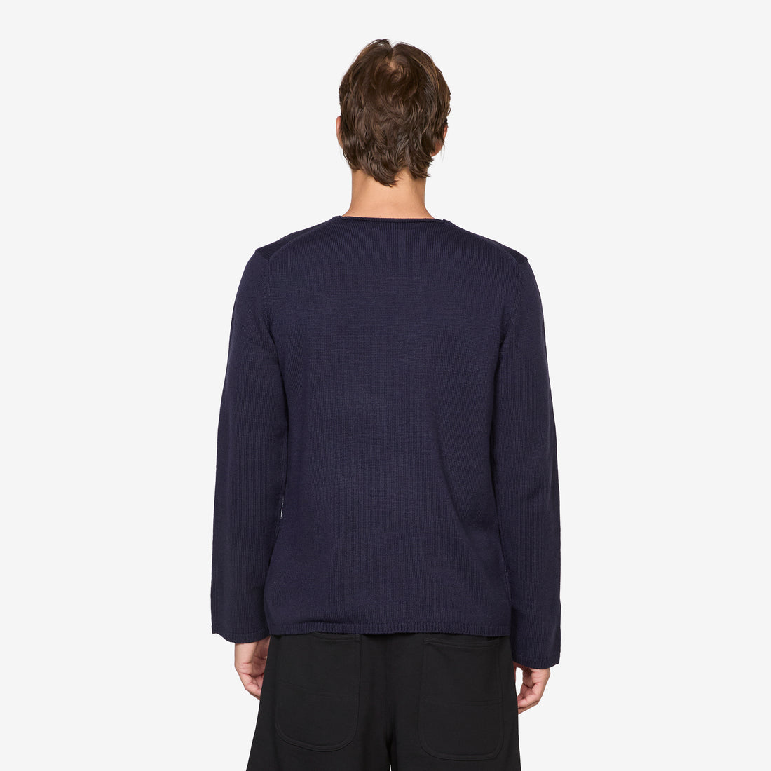 Intarsia Knit Sweater Navy Jumpers