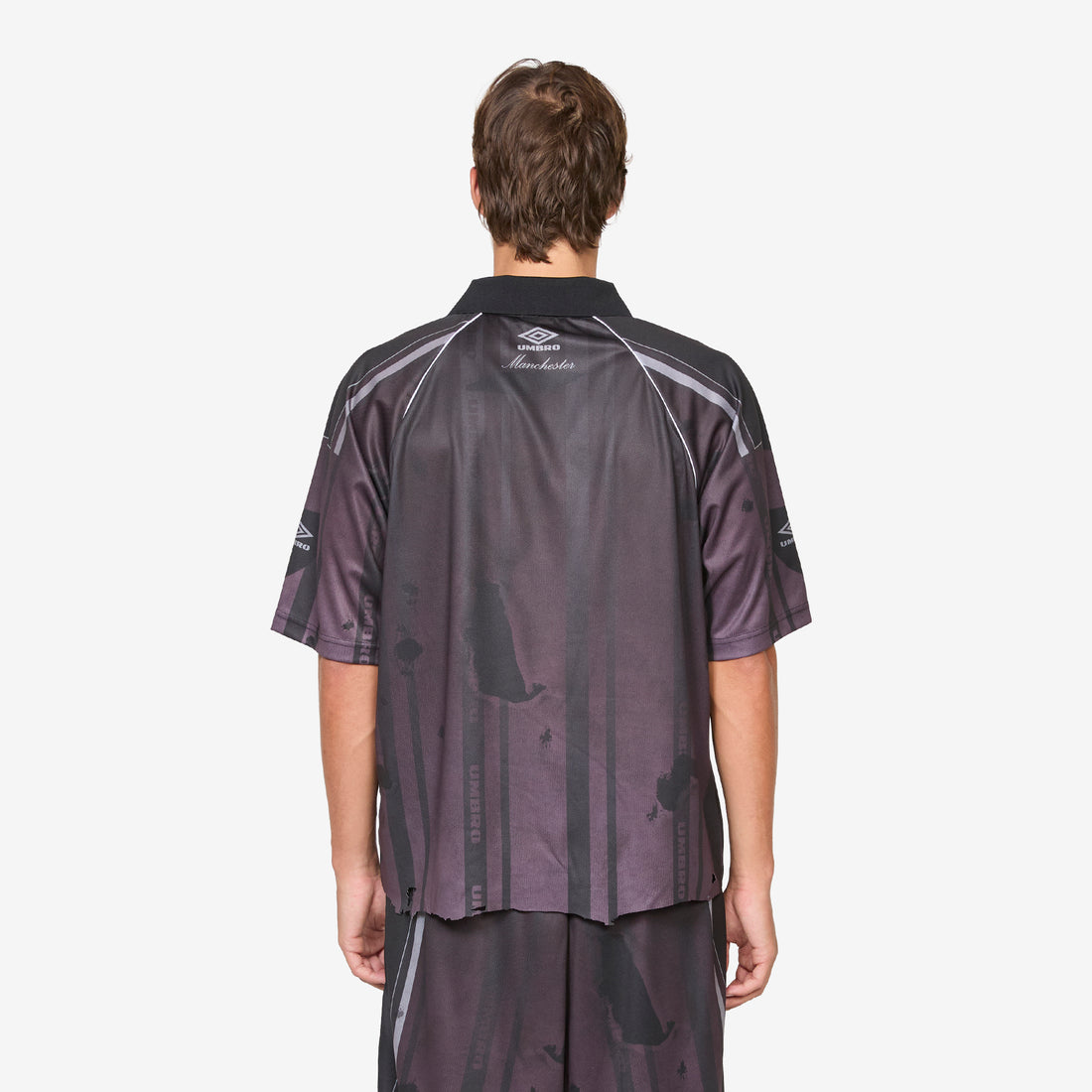 Distressed Spycam Polo Purple Black Shirts