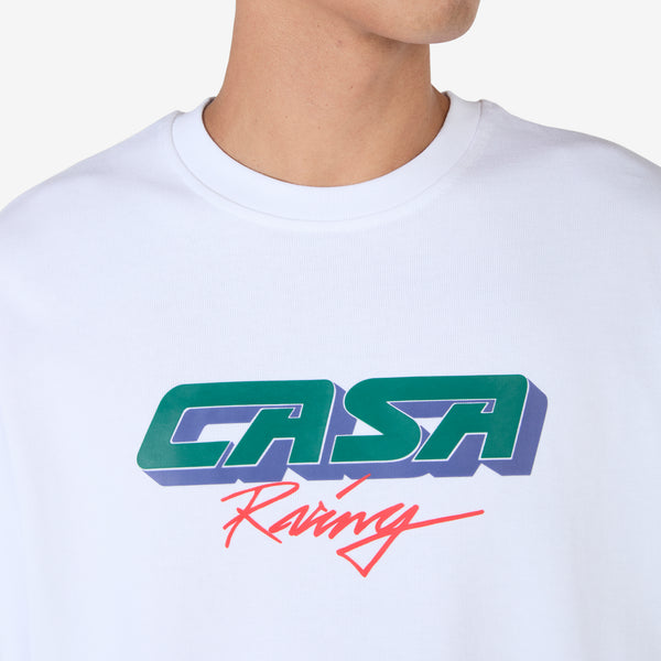 Casa Racing 3D Printed Oversized T-Shirt White