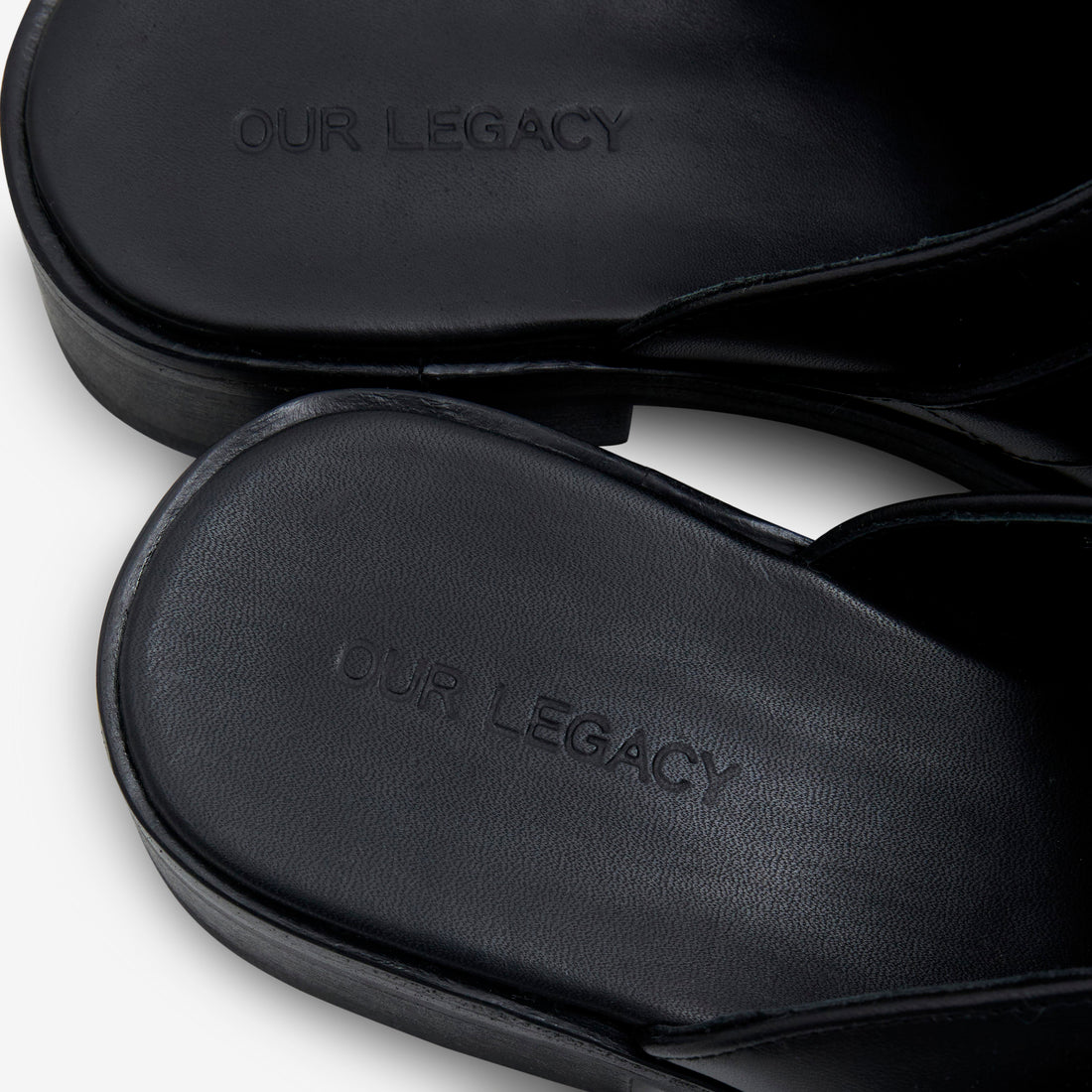 Camion Mule Black Leather Footwear