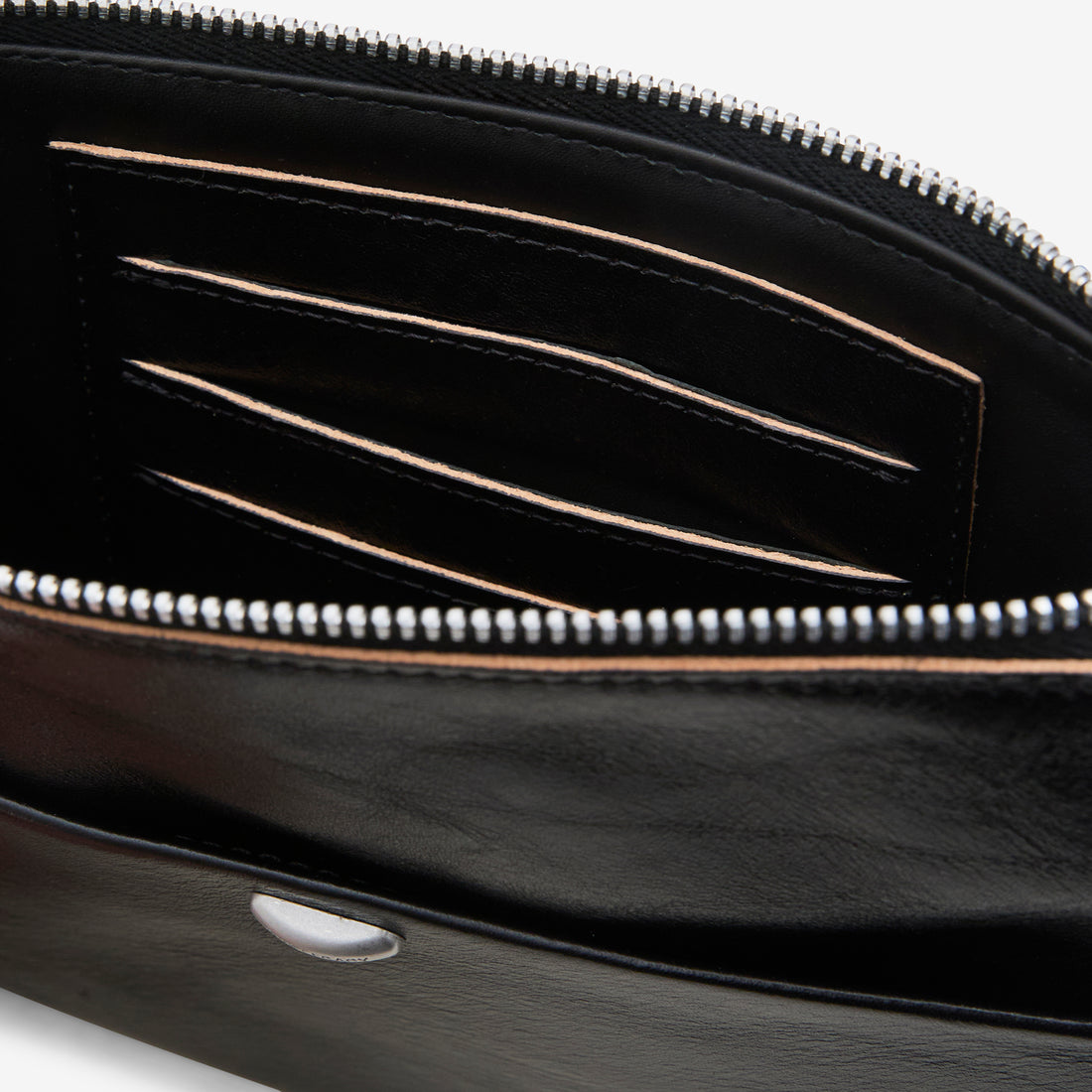 Supporter Organizer True Dye Black Leather Bags