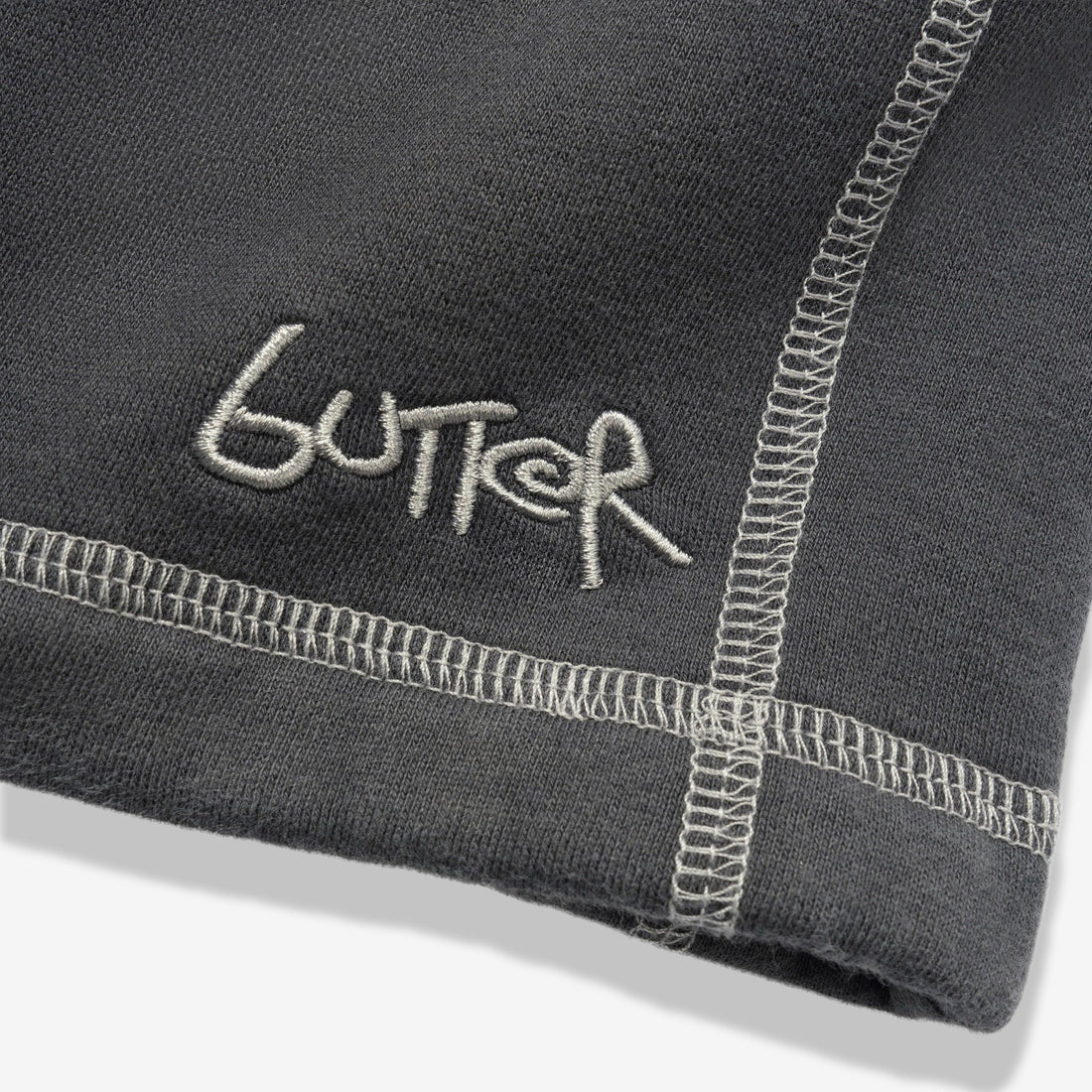 Overlock Stitch Fleece Shorts Washed Black Shorts