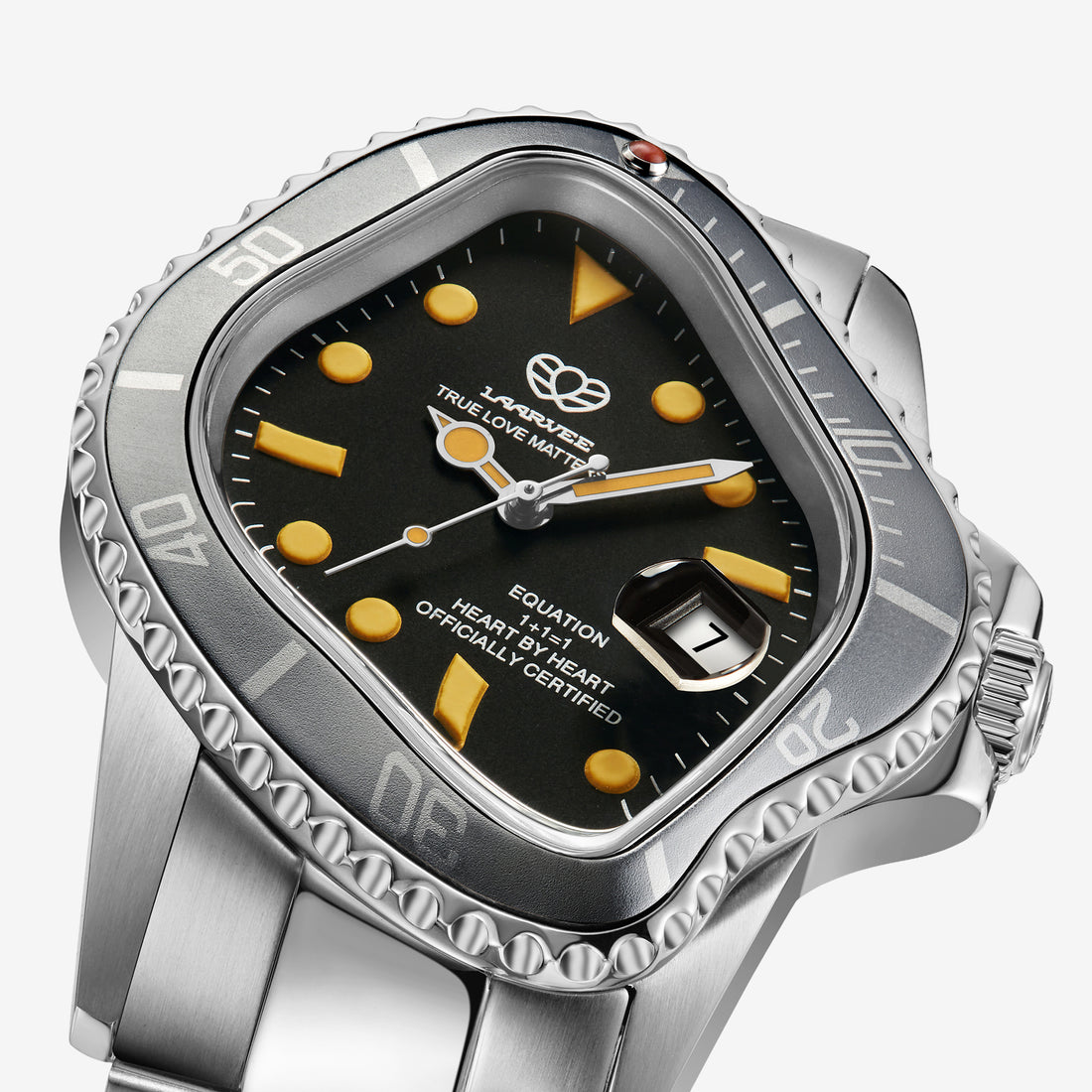 PEA001 Silver Precision Steel | Matte Silver Aluminum Bezel | Matte Black Dial 40mm Jewellery
