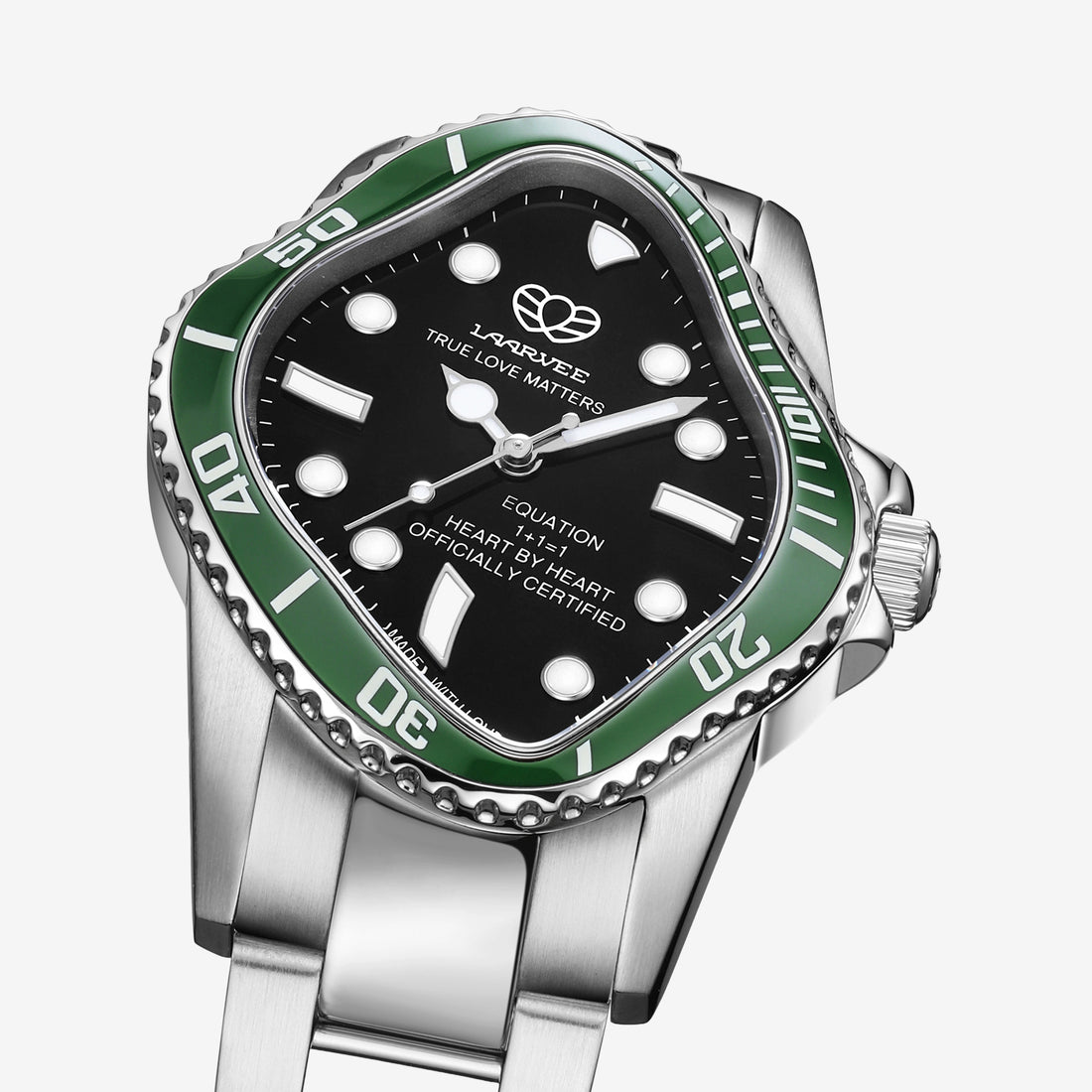 PEA101 Silver Precision Steel | Green Bezel | Black Dial 32mm Jewellery