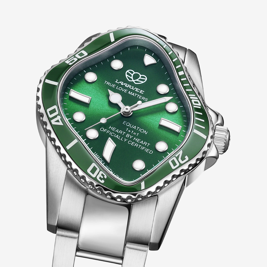 PEA101 Silver Precision Steel | Green Bezel | Green Dial 32mm Jewellery