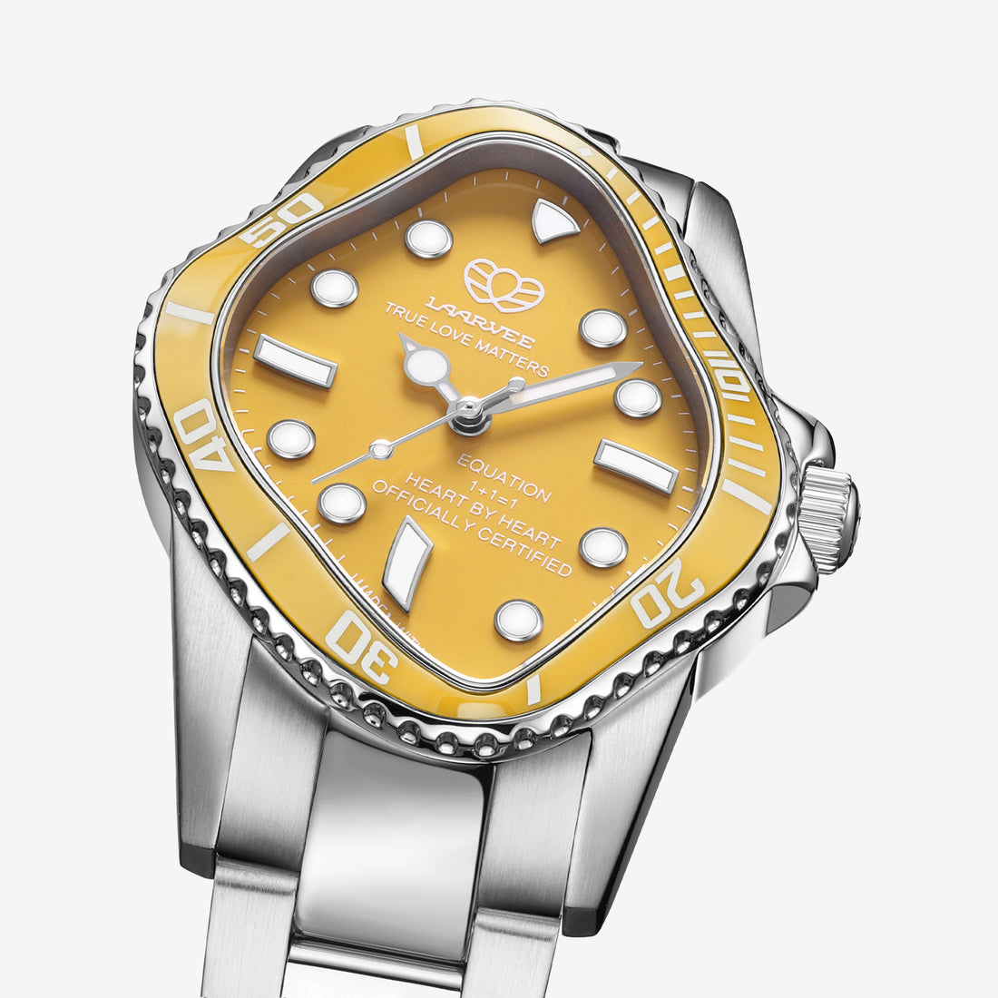PEA101 Silver Precision Steel | Yellow Bezel | Yellow Dial 32mm Jewellery