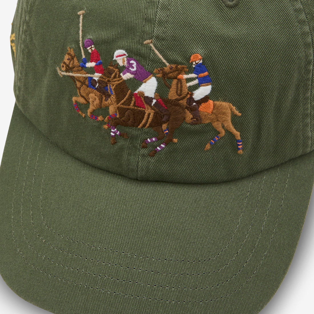 Triple-Pony Twill Ball Cap Supply Olive Headwear