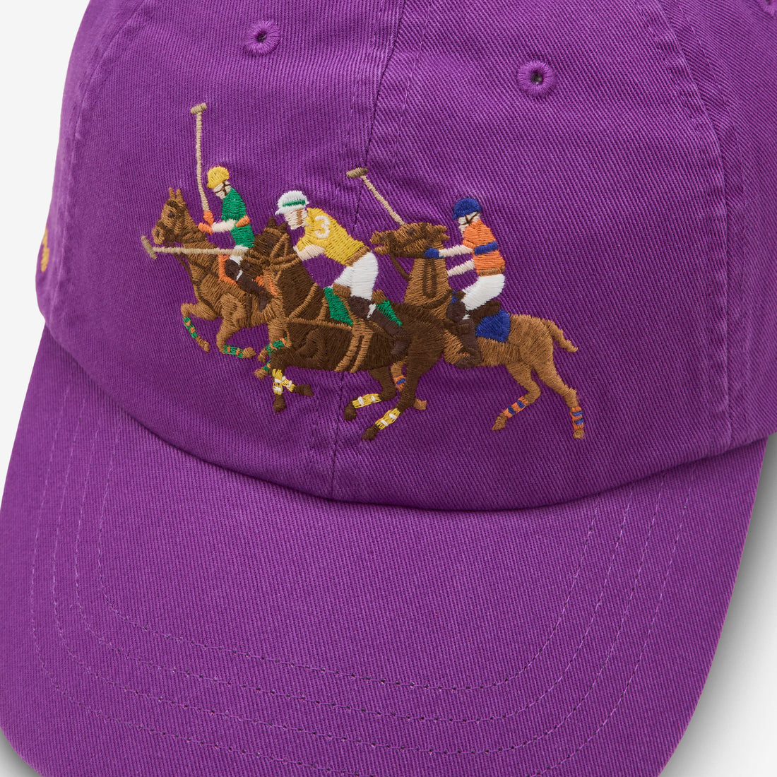 Triple-Pony Twill Ball Cap Purple Dawn Headwear