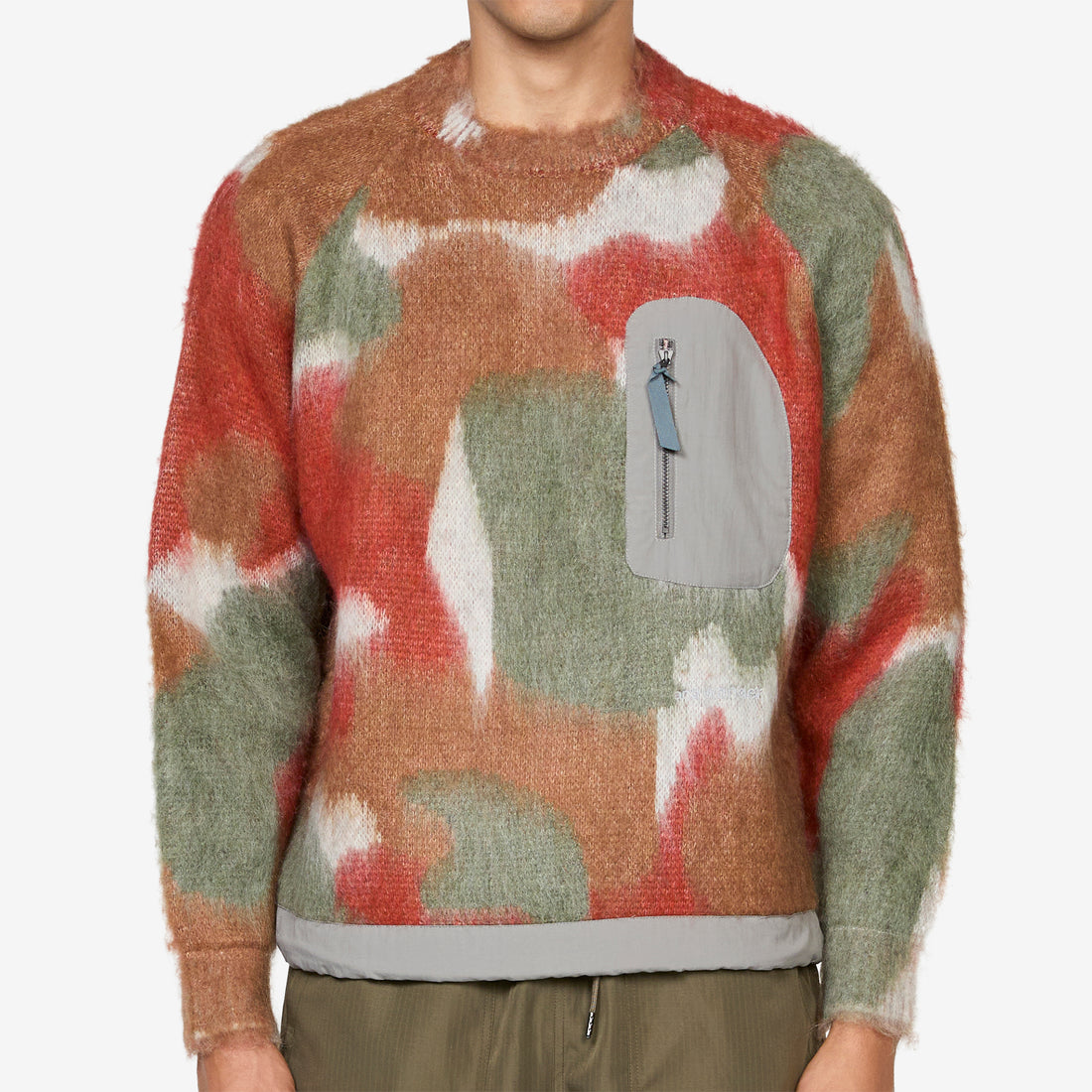 Mix Color Shaggy Knit Sweater Brown Mix Jumpers