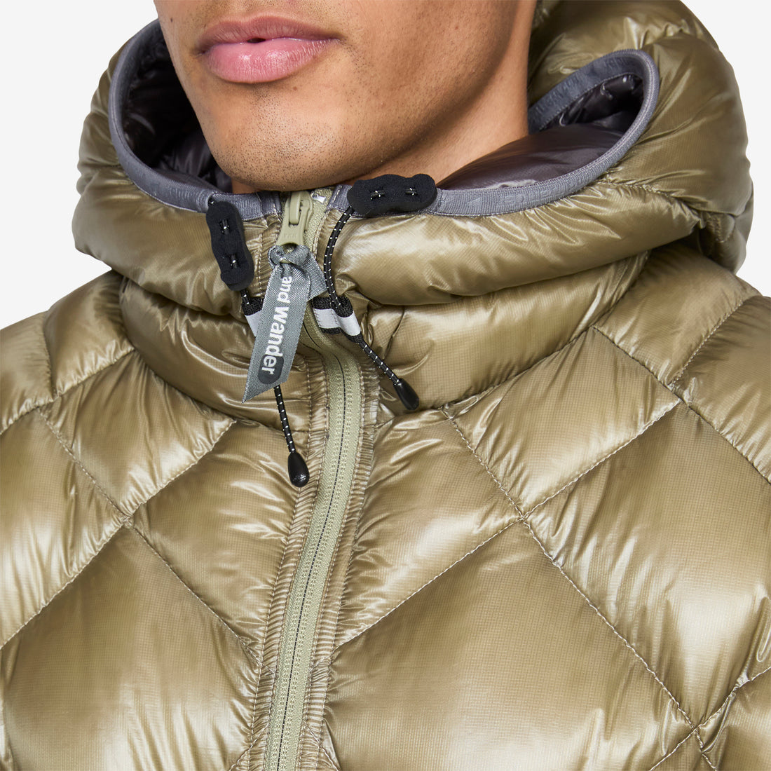 Diamond Stitch Down Jacket Light Khaki Jackets