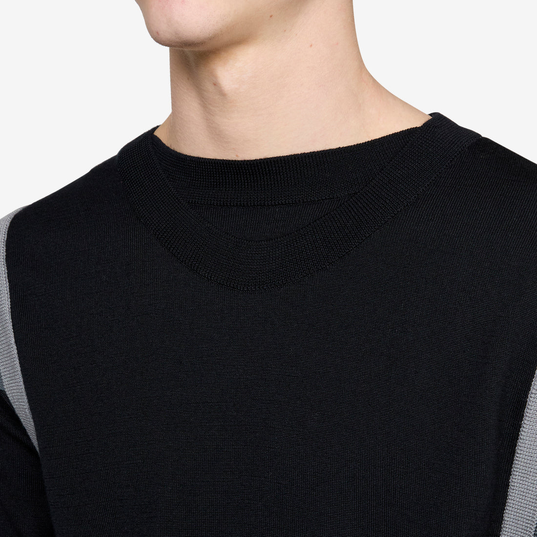 Layered Crewneck Sweater Black Jumpers