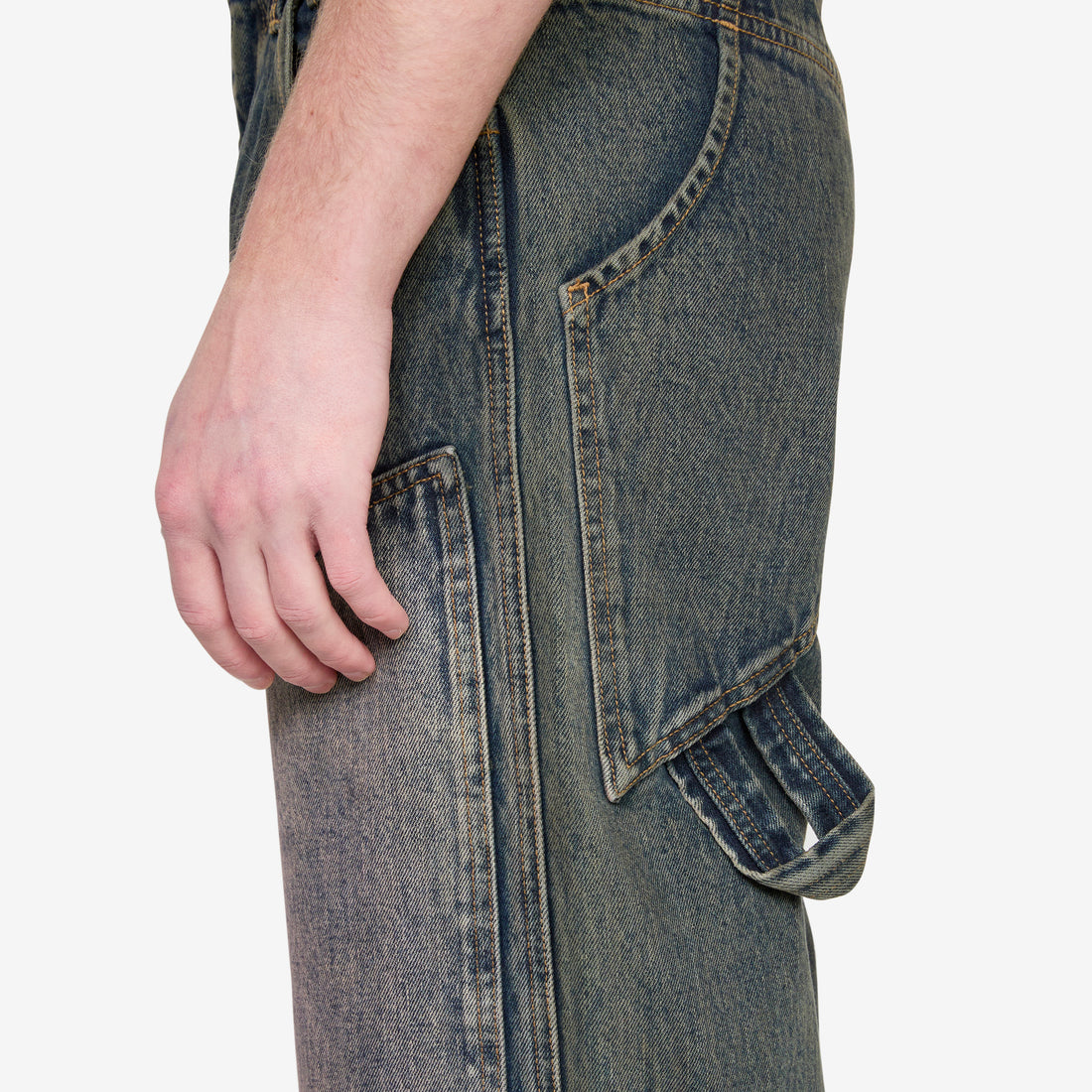 Double Knee Baggy Jean Moon Rock Pants