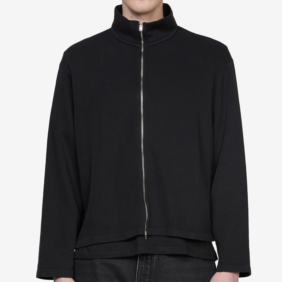 Shrunken Fullzip Black Athletic Rib Jumpers