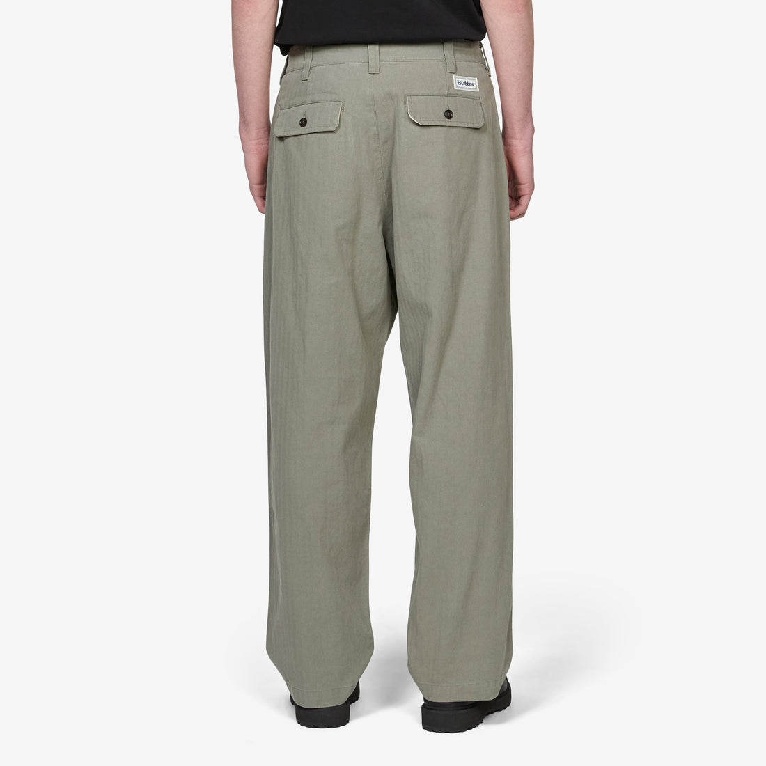 Pleated Trousers Washed Fatigue Pants