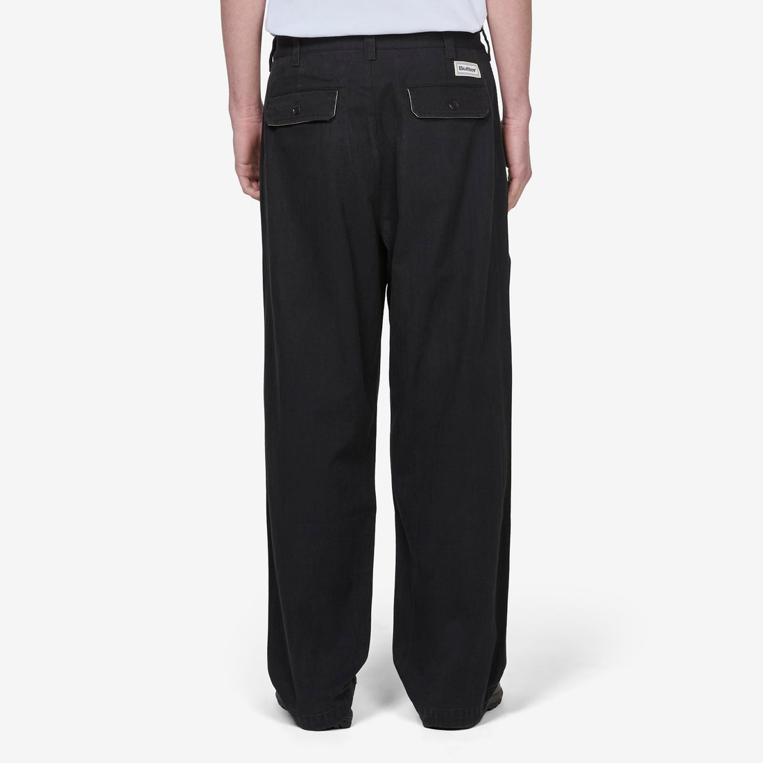 Pleated Trousers Washed Black Pants