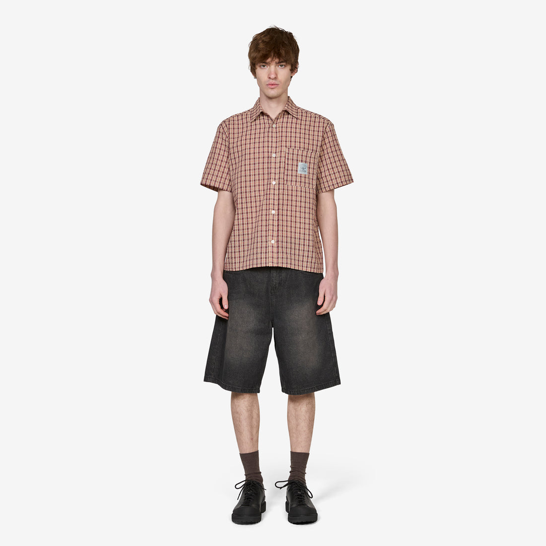 Baggy Denim Shorts Slub Black Shorts