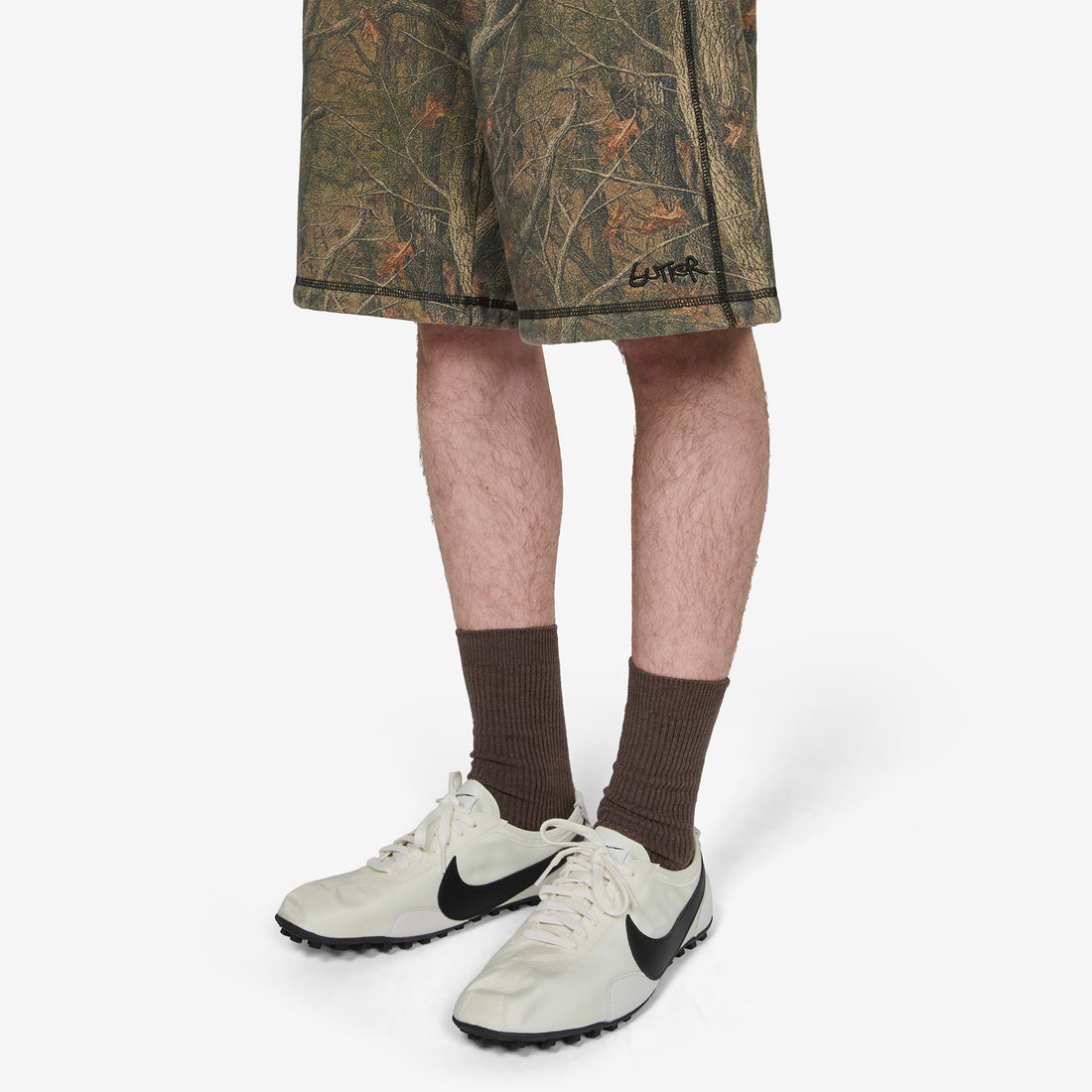 Overlock Stitch Fleece Shorts Forest Camo Shorts