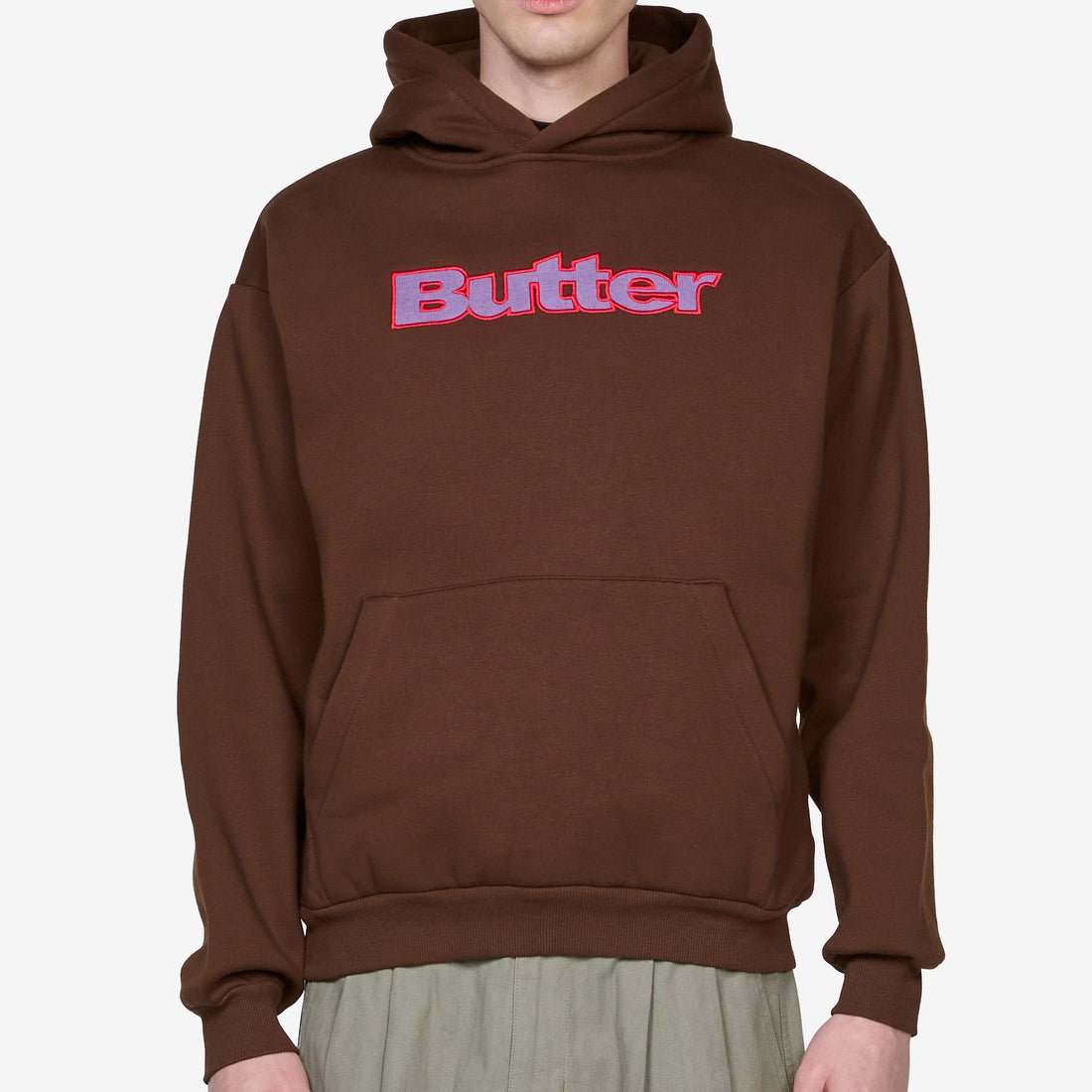 Ripstop Logo Applique Pullover Hood Dark Brown Jumpers