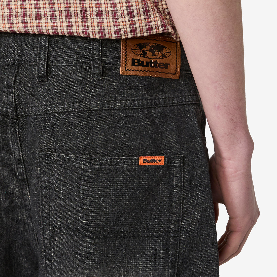 Baggy Denim Shorts Slub Black Shorts