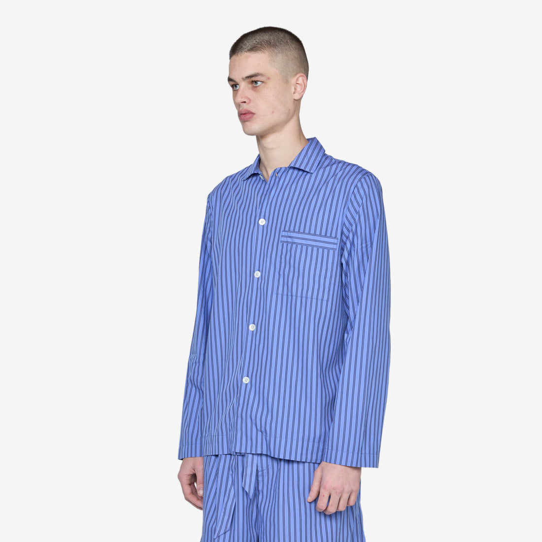 Cotton Poplin Pyjama Shirt Boro Stripes Shirts