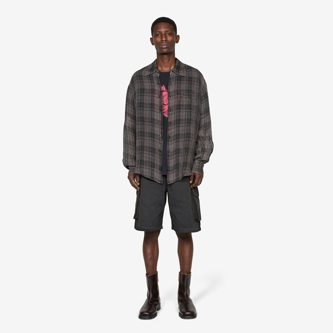 Above Shirt Penumbra Check Sheercoat Linen Shirts