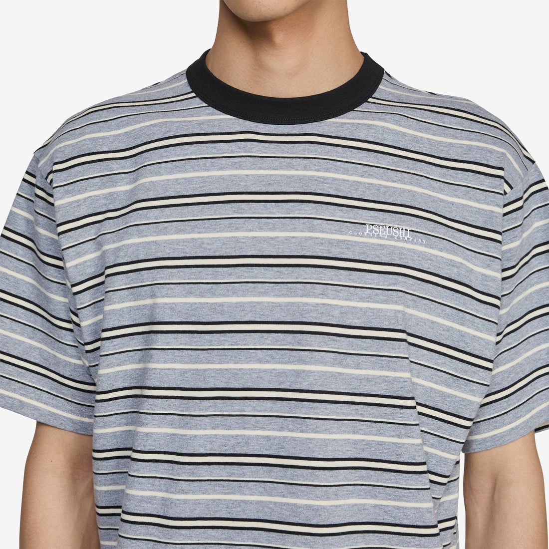 Knitted Stripes T-Shirt White | Grey | Black Tees