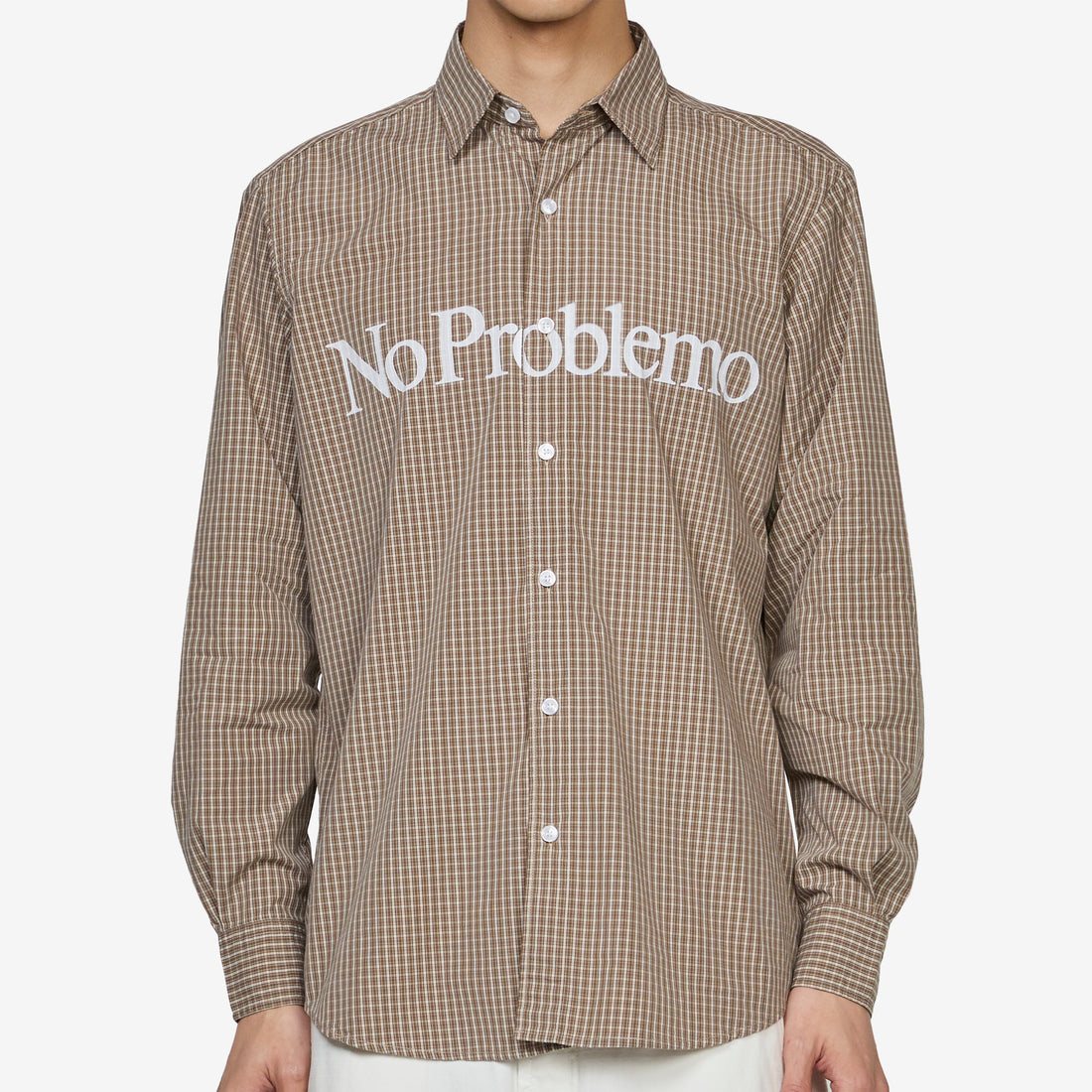 No Problemo Poplin Longsleeve Shirt Brown Shirts