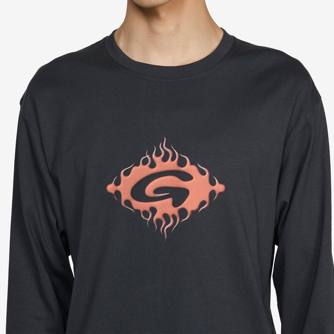 Flames Longsleeve T-Shirt Vintage Black Tees