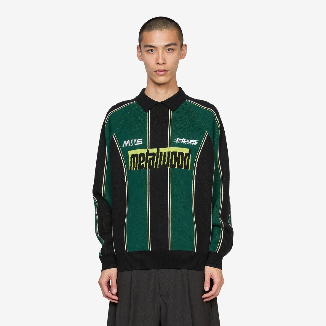 Knit Football Top Green Jumpers