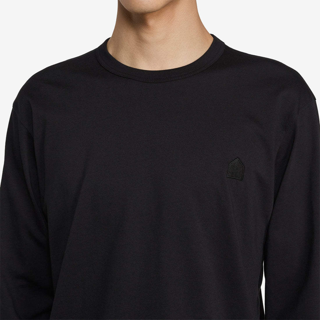 Print On Sleeve Longsleeve T-Shirt Black Tees