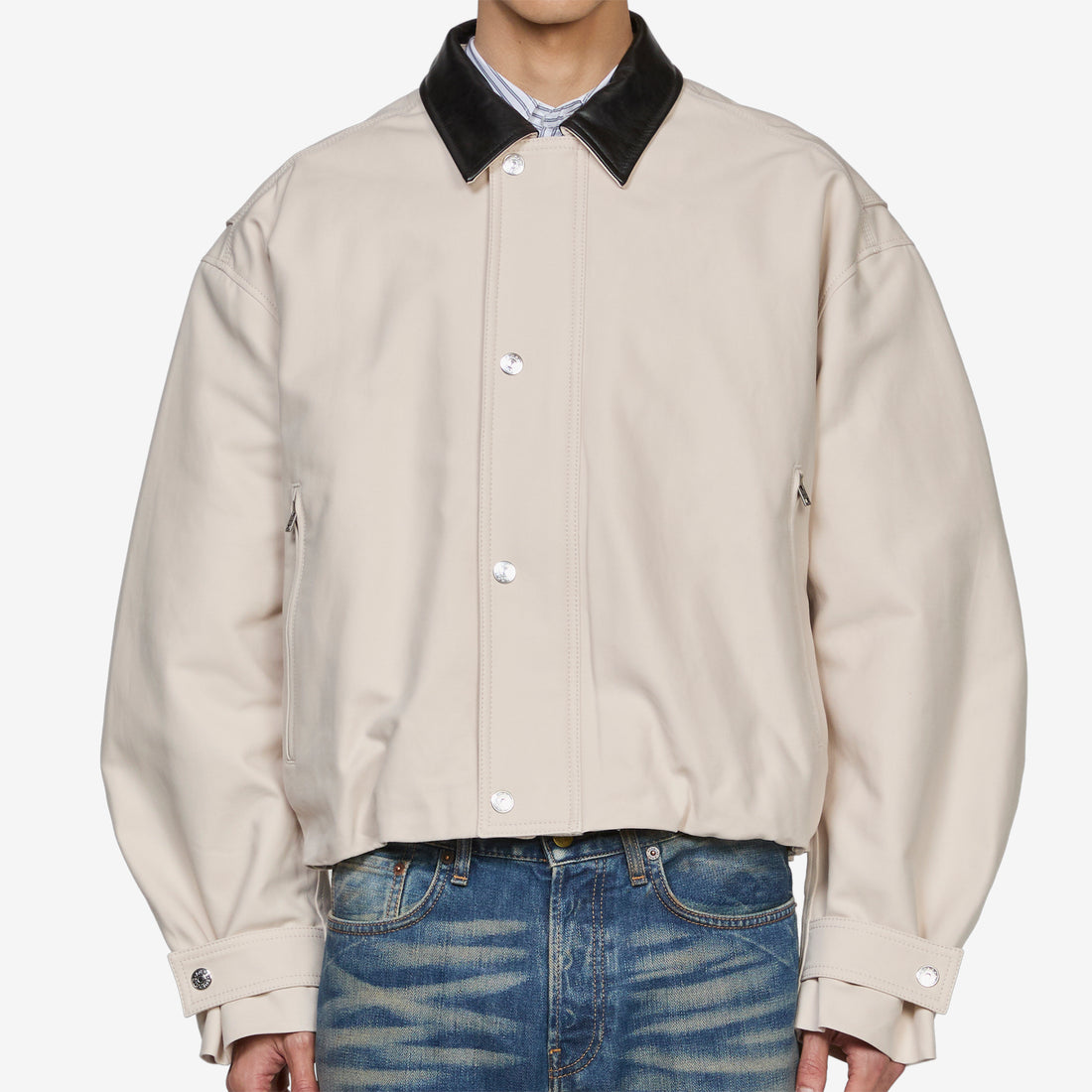 Opado Double Cotton Satin Jacket Light Taupe Jackets