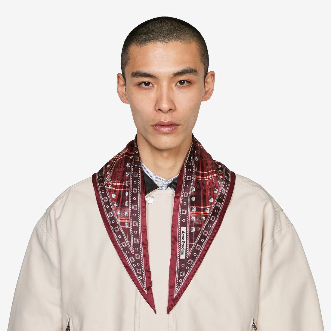 Volta Triangle Check Bandana Burgundy | Brown Accessories