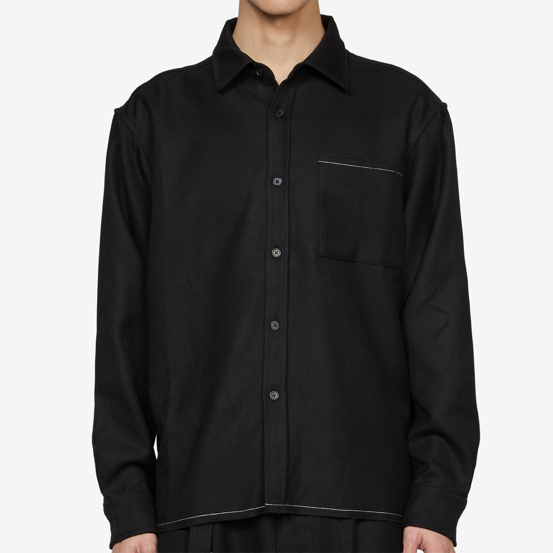 Hold Longsleeve Pocket Shirt Black | White Shirts