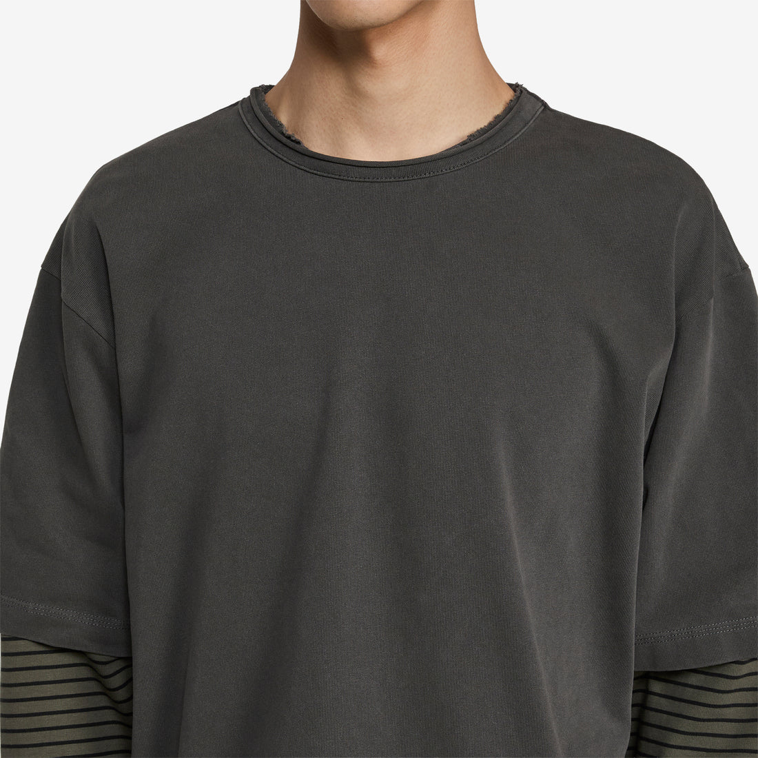 Dream Layer Longsleeve Charcoal Stripe Tees