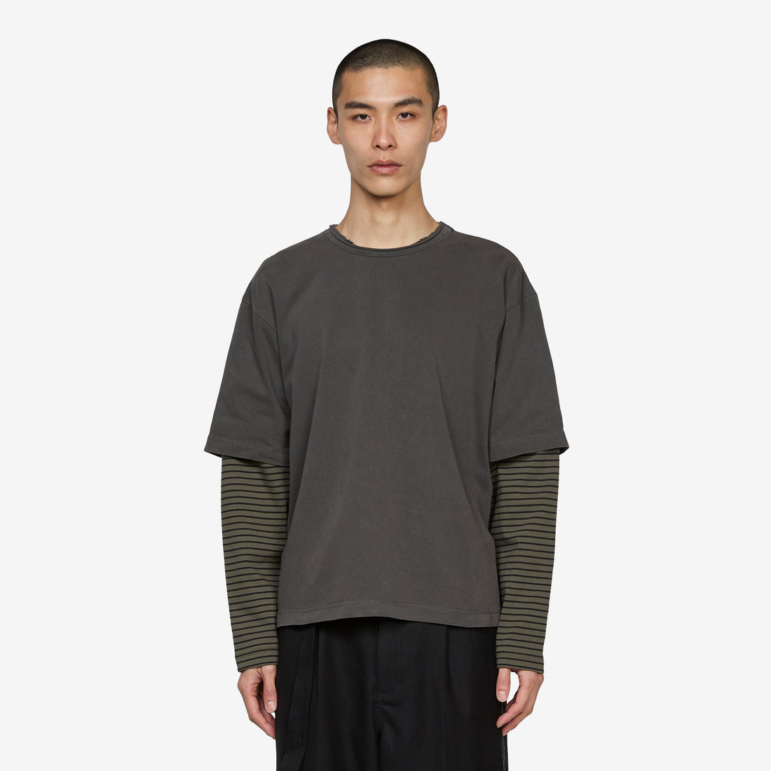Dream Layer Longsleeve Charcoal Stripe Tees