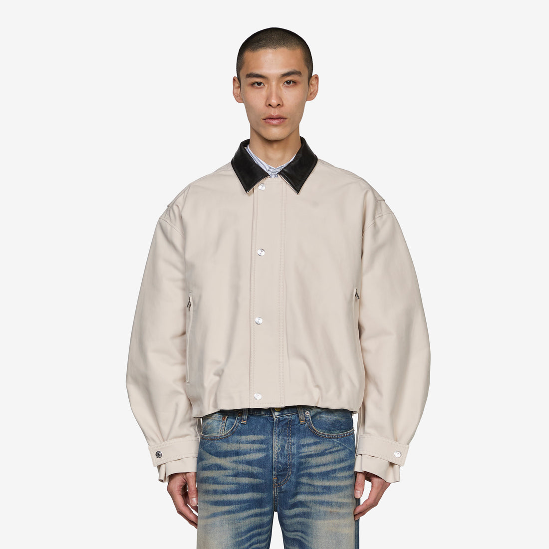 Opado Double Cotton Satin Jacket Light Taupe Jackets